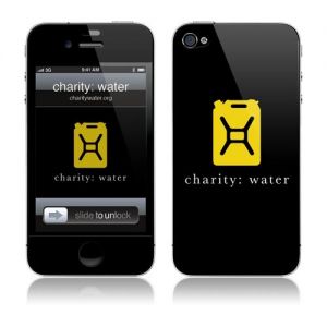  GelaSkins Charity Water Logo On Black for iPhone 4